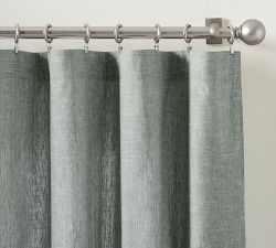 Custom Emery Linen Curtain - Mineral Blue