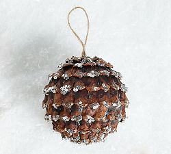 Glitter Pinecone Sphere Ornament