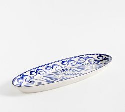 Puebla Porcelain Slim Oval Serving Platter