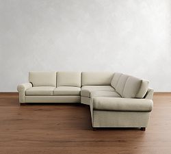 Turner Roll Arm 3-Piece L-Shaped Wedge Sectional (113&quot;&ndash;117&quot;)