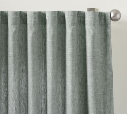 Custom Emery Linen Curtain - Mineral Blue