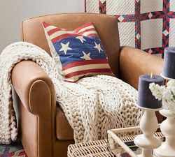 Flag Embroidered Pillow