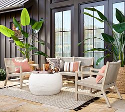 Indio Coastal Mahogany &amp; Rope 3-Piece Outdoor Furniture Set