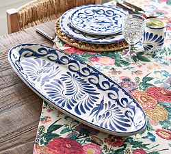 Puebla Porcelain Slim Oval Serving Platter