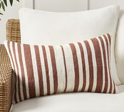 Classic Striped Handwoven Outdoor Lumbar Pillow - Thumbnail 5