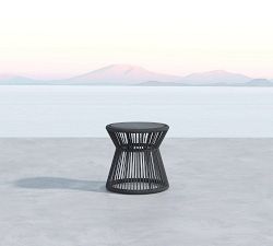 Milo Rope Round Outdoor Marble End Table (20")