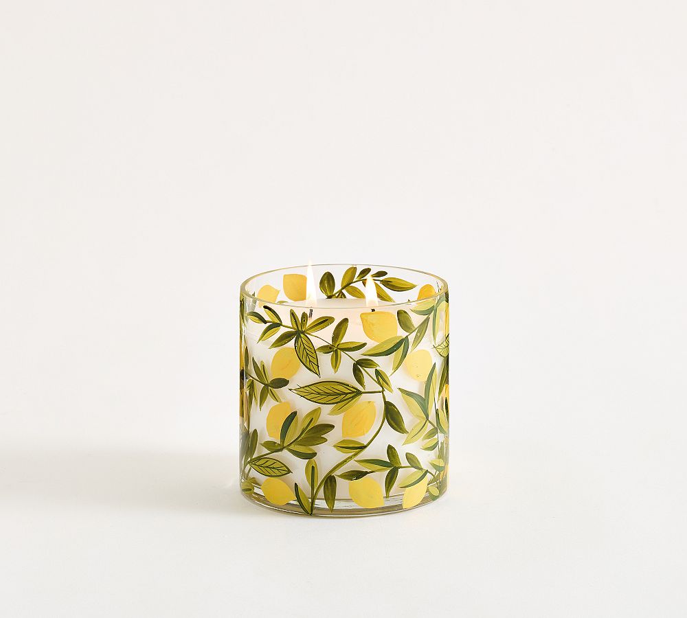 Hand Painted Flower Candle