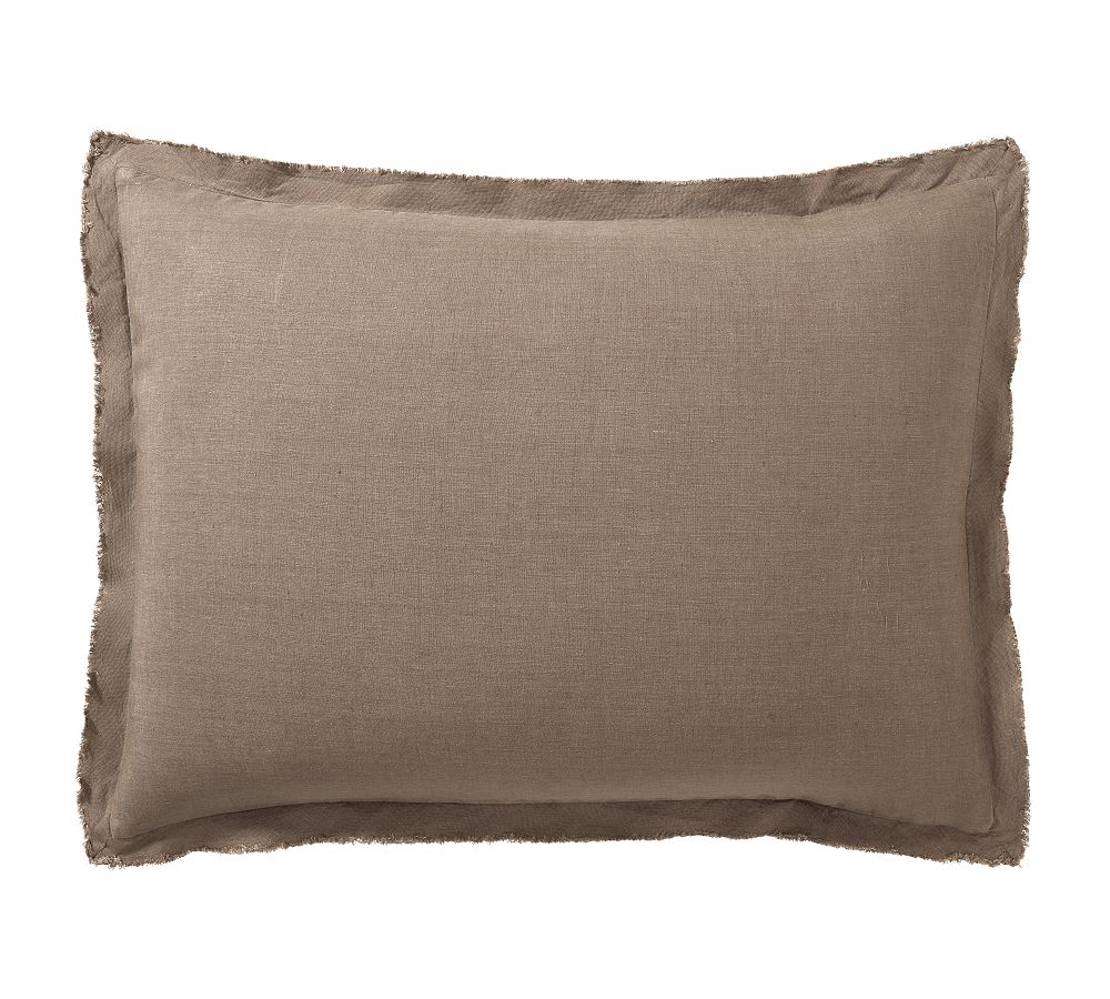Belgian Flax Linen Double Flange Sham-Cafe noir