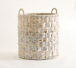 Salerno Basket, Short Tote - Whitewash