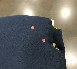 Open Box: Dream Square Arm Upholstered Deluxe Power Swivel Recliner, Down Blend Wrapped Cushions - Performance Heathered Basketweave Navy