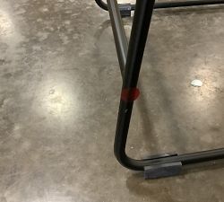 Open Box: Zoe Upholstered Metal Counter Stool (24&quot;) - Basketweave Slub Ash, Black Metal Legs 