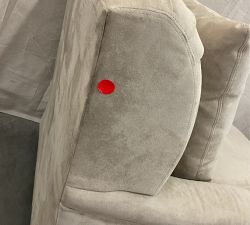 Open Box: Carlisle English Arm Upholstered Armchair, Polyester Wrapped Cushions - Performance Suede, Stone