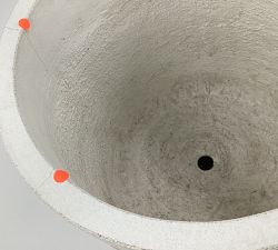 Open Box: Concrete Fluted Planter, Large 15.75" H - Chalk