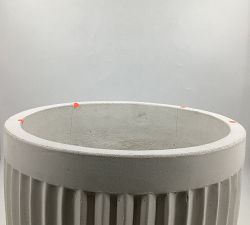 Open Box: Concrete Fluted Planter, Large 15.75" H - Chalk