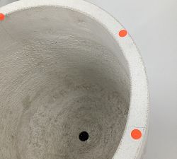 Open Box: Concrete Fluted Planter, Large 15.75" H - Chalk