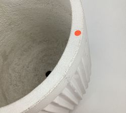 Open Box: Concrete Fluted Planter, Large 15.75" H - Chalk