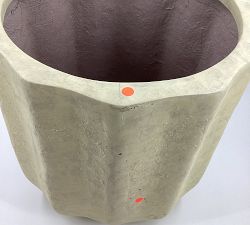 Open Box: Modern Rustic Fluted Outdoor Planters, Large - 15.75" Diam. X 15.75"H - White