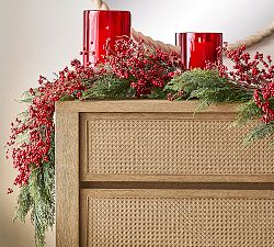 Ruby Red Glass Hurricane Candle Holder