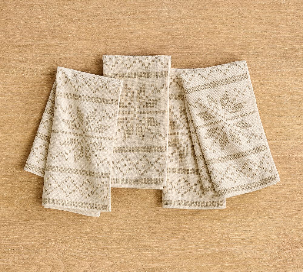 Snowflake Fair Isle Cotton Napkins - Set of 4