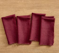 Frayed Oversized Linen Napkins - Set of 4