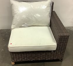 Open Box: Torrey All-Weather Wicker Square Arm Sectional Outdoor, Right-Arm Chair with Cushion - Espresso