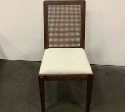 Open Box: Monty Cane Dining Chair - Performance Boucle Oatmeal, Vintage Amber Finish