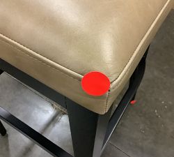 Open Box: Layton Leather Bar Height Stool - Blackened Oak Legs, Legacy Taupe