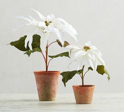 Faux Potted Poinsettias