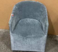 Open Box: Baldwin Upholstered Barrel Back Dining Armchair - Rustic Chenille Vapor