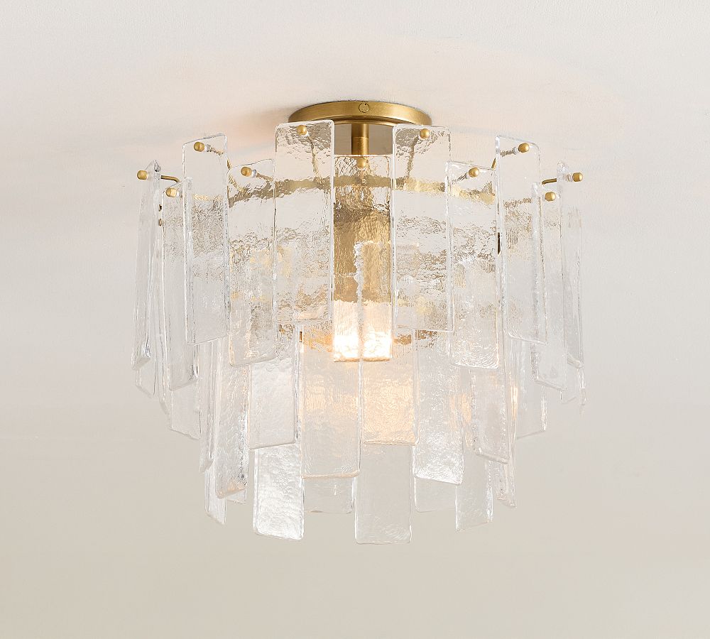 Avalon Cast Glass Round Flush Mount (15&quot;)