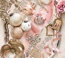 LoveShackFancy Striped Bow Mercury Ornament