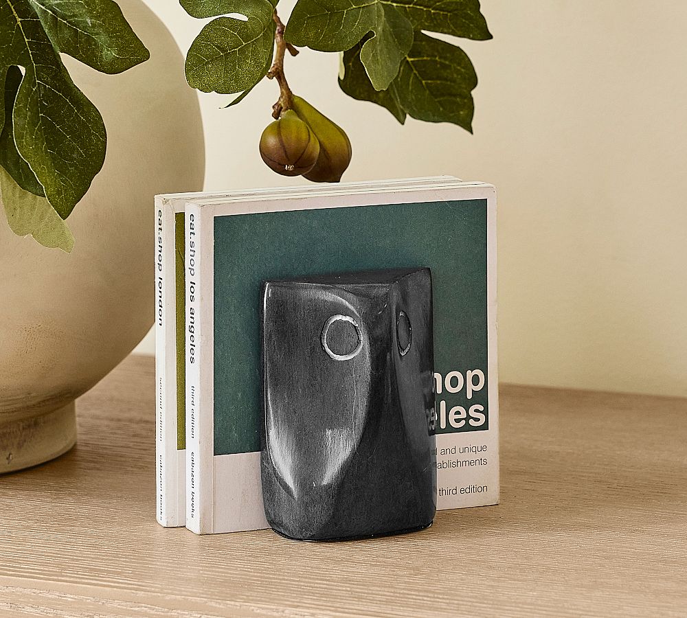 Owl Stone Bookends