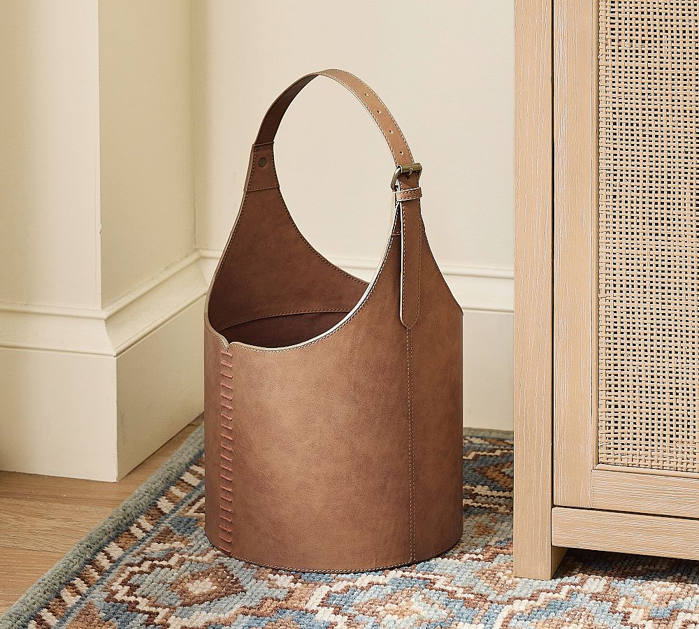 Cliff Leather Waste Basket