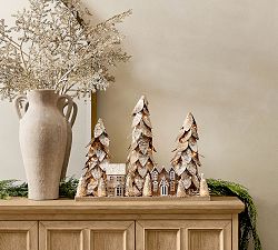 Lit Birch Tree Centerpiece
