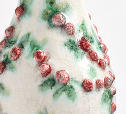 Ceramic Winter Berry Candle Holder