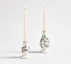 Ceramic Winter Berry Candle Holder