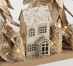 Lit Birch Tree Centerpiece