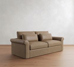 Westwood Roll Arm Deep Seat Leather Sleeper Sofa  (64"&ndash;95")