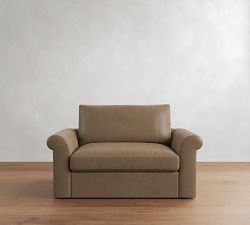 Westwood Roll Arm Leather Sleeper Sofa - Thumbnail 5