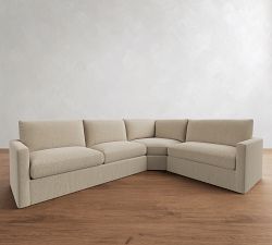 Westwood Slim Arm Slipcovered 3-Piece Wedge Sleeper Sectional (124")