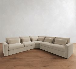 Westwood Square Arm Deep Seat 3-Piece L-Shaped Wedge Sleeper Sectional (132")