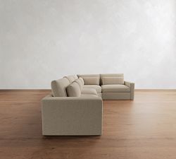 Westwood Square Arm Deep Seat 3-Piece Wedge Sleeper Sectional (132&quot;)