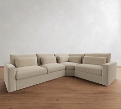 Westwood Square Arm Deep Seat 3-Piece Wedge Sleeper Sectional (132&quot;)