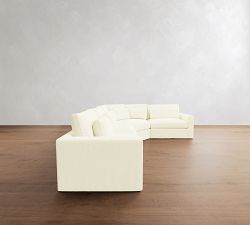 Westwood Square Arm Deep Seat Slipcovered 3-Piece Wedge Sleeper Sectional (132")