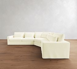 Westwood Square Arm Deep Seat Slipcovered 3-Piece Wedge Sleeper Sectional (132")