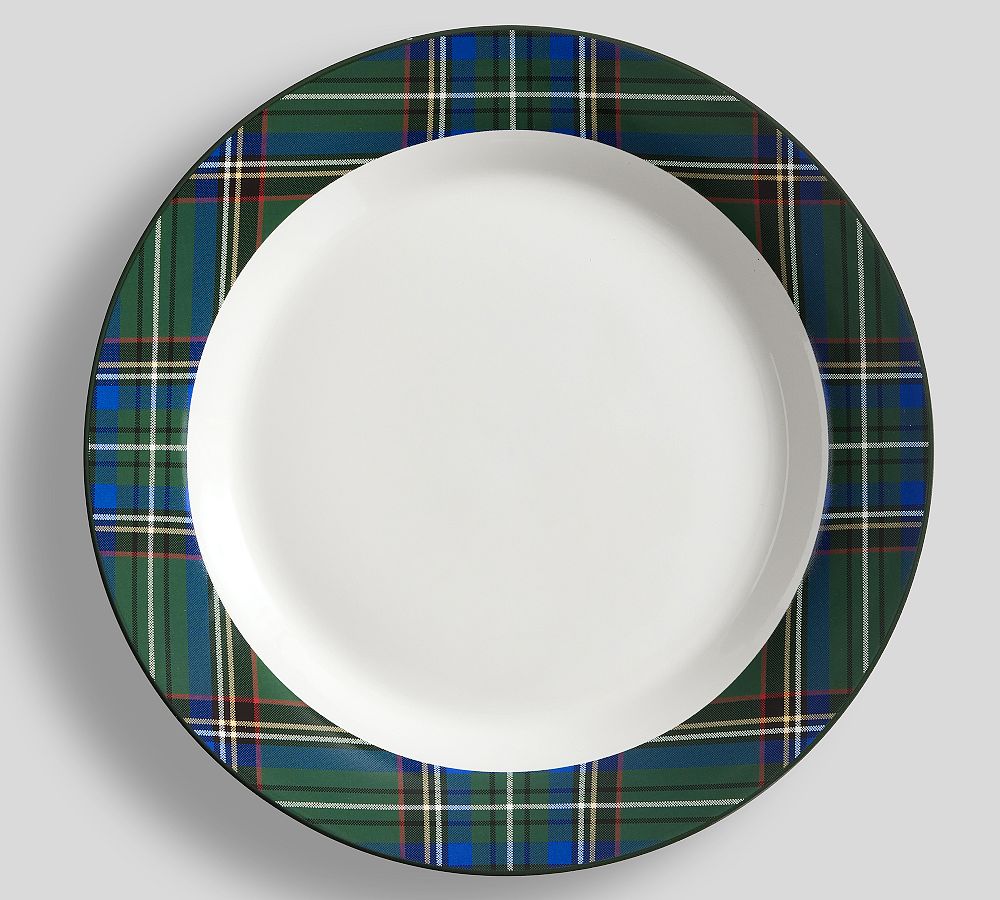 Stewart Plaid Stoneware Dinner Plates - Set of 4 - Set of 4 - Green