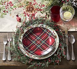 Stewart Plaid Stoneware Salad Plates - Set of 4