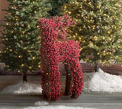 Lit Red Berry Reindeer