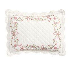 LoveShackFancy Bow Embellished Quilted Sham