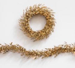 LoveShackFancy Gilded Eucalyptus Wreath &amp; Garland
